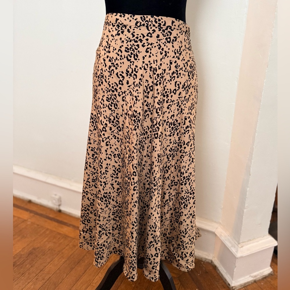 NWT J. Jill Leopard Print Tan Maxi Skirt